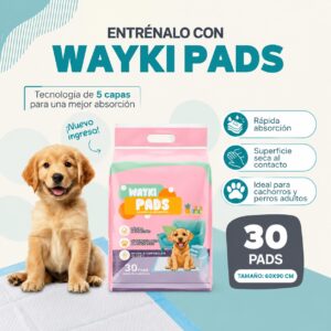WAYKI PADS 60×90 cm – Pack x 30 Sabanillas para Perros