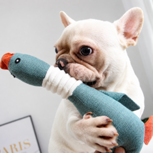 PELUCHE-PATO CON SONIDO - COLOR GRIS